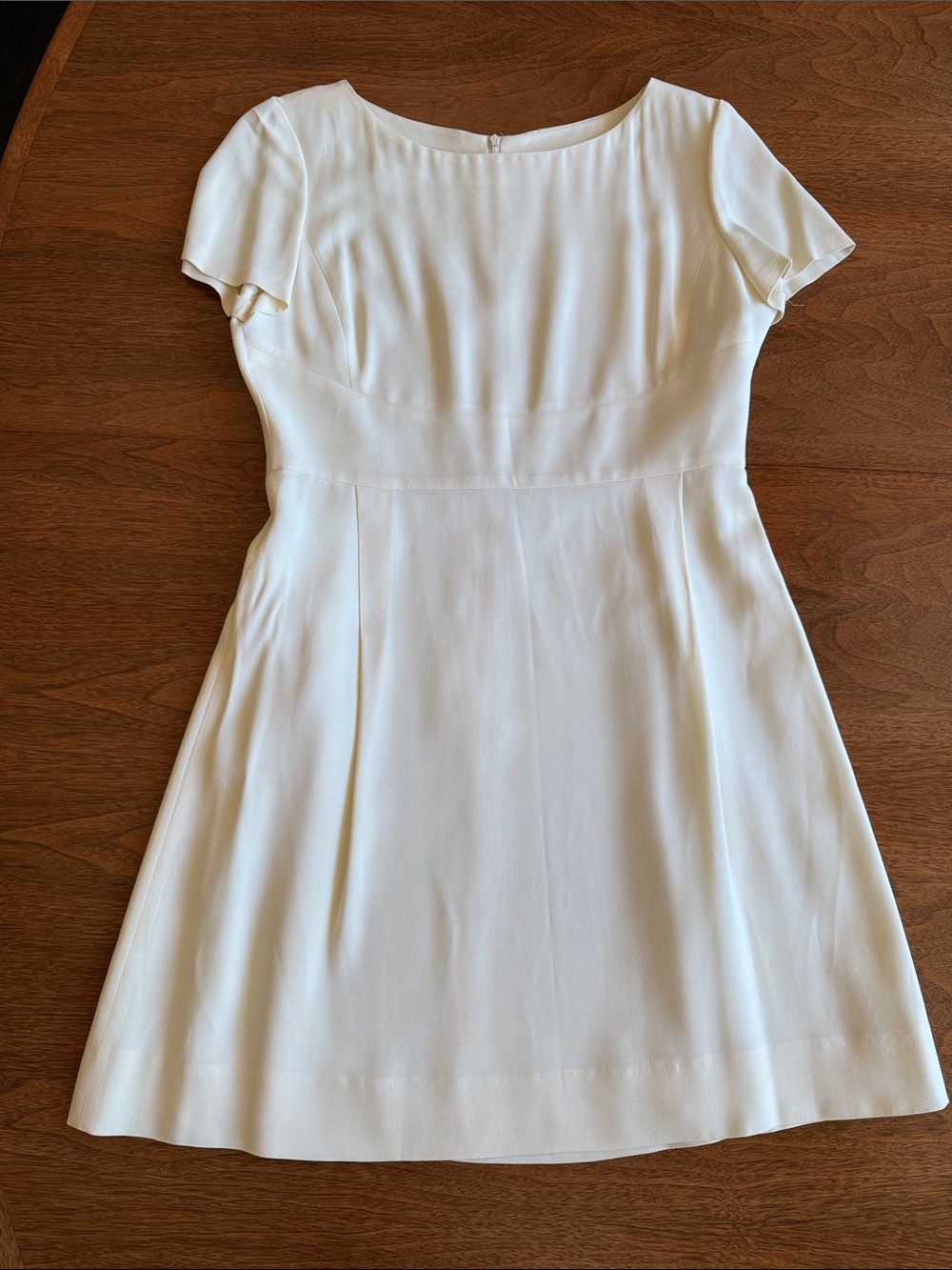 Giorgio Armani Cream Short Sleeve Mini Dress